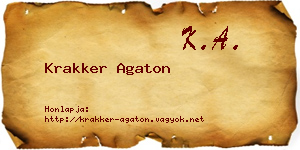 Krakker Agaton névjegykártya